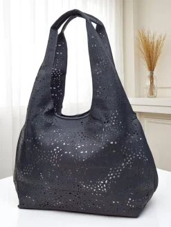 Clearance Duża torba shopper damska ażurowa Lira Lace Damskie Torebki Shoppers