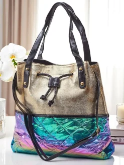 Clearance Duża torebka damska Golden Luxe Shopper Damskie Torebki Shoppers
