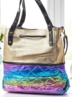 Clearance Duża torebka damska Golden Luxe Shopper Damskie Torebki Shoppers