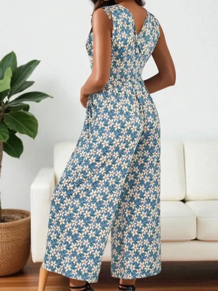 Outlet Długi kombinezon damski z printem Kombinezony