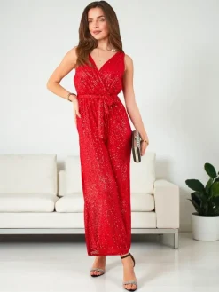 Online Długi kombinezon damski z cekinami Kombinezony