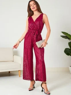 New Długi kombinezon damski z cekinami Kombinezony