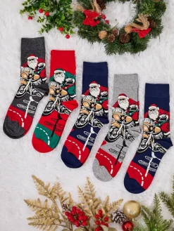 Best Długie męskie świąteczne skarpety 5/pak Skarpetki|Skarpetki