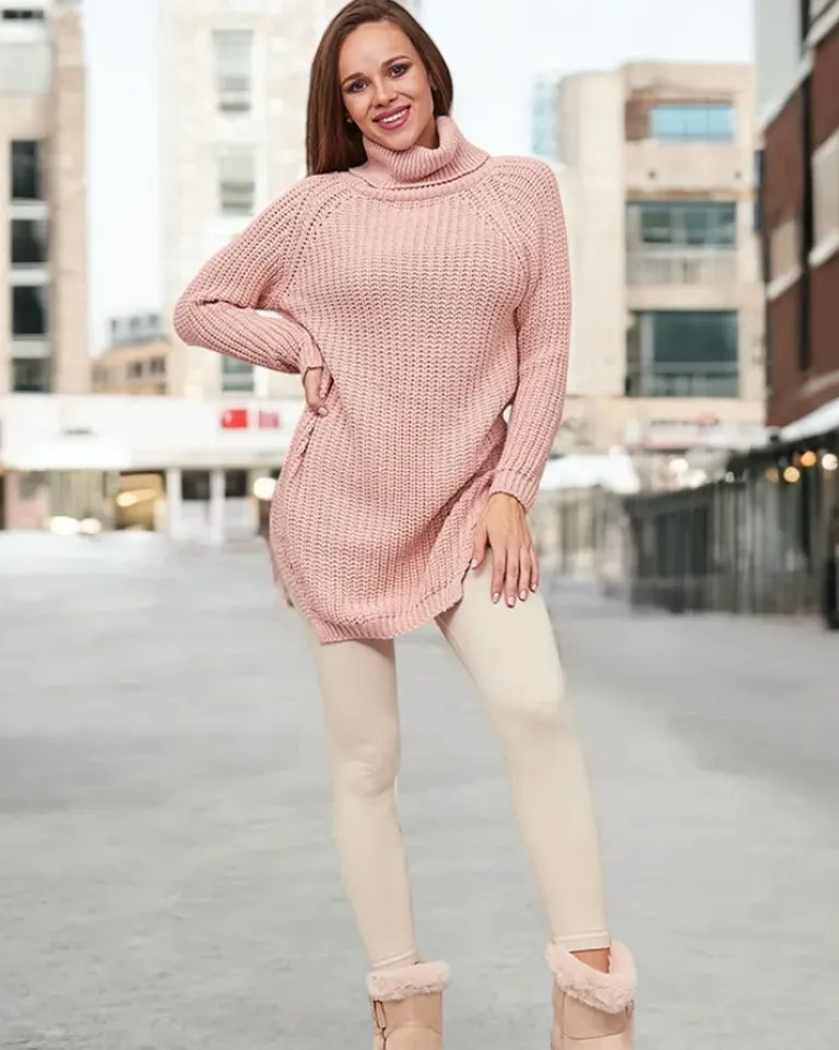 Best Dłuższy damski sweter z golfem Swetry