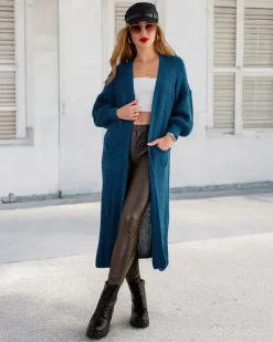 Discount Dzianinowy damski sweter typu narzutka Swetry