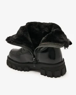 Outlet Dziecięce buty a'la śniegowce w kolorze czarnym Sorroda Dziewczęce