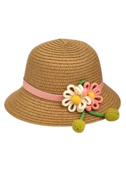 Outlet Dziecięcy Kapelusz słomiany z kwiatuszkami Daisy Rose Czapki