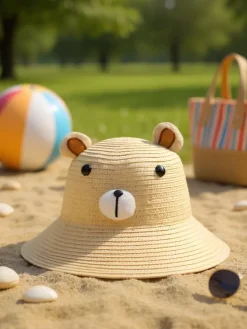 Online Dziecięcy Kapelusz Słomkowy Miś Czapki