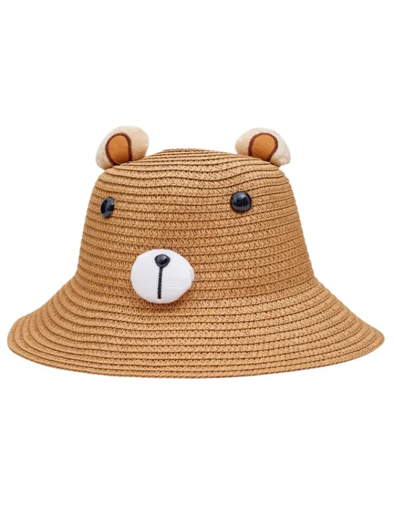 Dziecięcy Kapelusz Słomkowy Miś Czapki