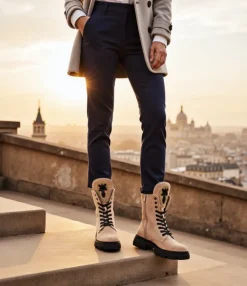 Outlet Eko-zamszowe damskie botki workery Moxox Workery|Botki Z Delikatnym Ociepleniem