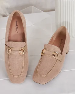 Hot Eleganckie mokasyny damskie na niskim słupku Orino Półbuty|Mokasyny Na Obcasie