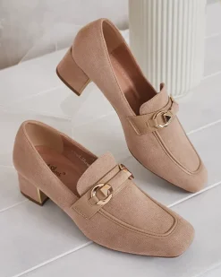 Hot Eleganckie mokasyny damskie na niskim słupku Orino Półbuty|Mokasyny Na Obcasie