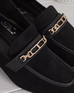 New Eleganckie mokasyny damskie na niskim słupku Oflem Półbuty|Mokasyny Na Obcasie