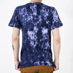 Discount Fioletowa bawełniana koszulka męska z printem Bluzki