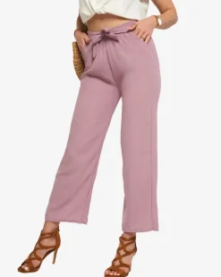 Clearance Fioletowe damskie szerokie spodnie materiałowe Spodnie Materiałowe