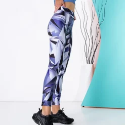 Discount Fioletowe wzorzyste damskie legginsy PLUS SIZE Legginsy / Tregginsy|Plus Size