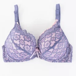 New Fioletowo-różowy biustonosz z koronką Codzienne