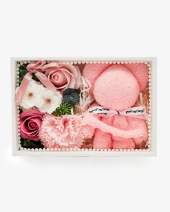 Clearance Flowerbox Kwiaty w pudełku z misiem Dekoracje I Ozdoby