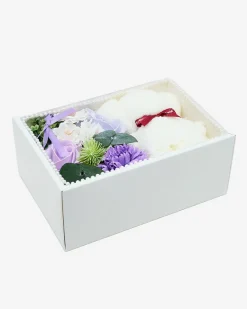 Discount Flowerbox Kwiaty w pudełku z misiem Dekoracje I Ozdoby