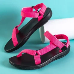 Best Fuksjowe damskie sportowe sandały Tatag Sandały Płaskie