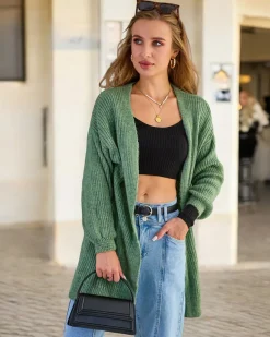 Best Fuksjowy damski sweter narzutka Swetry