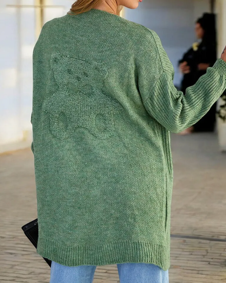 Best Fuksjowy damski sweter narzutka Swetry