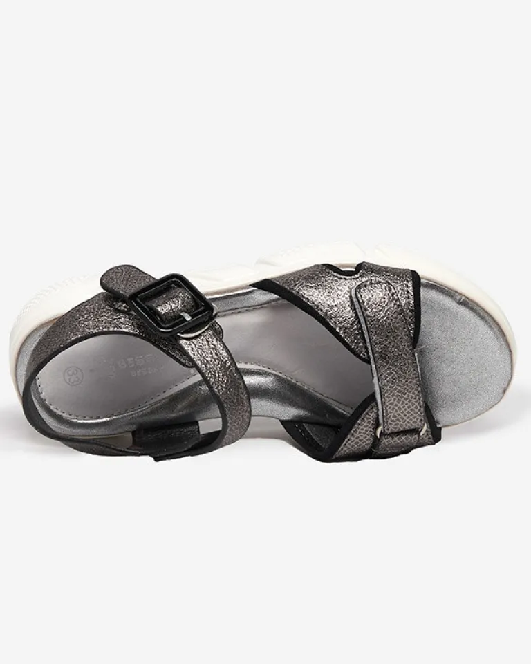 Discount owe błyszczące sandały dziewczęce Jenilo Dziewczęce