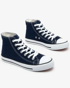 Best Granatowe damskie wysokie trampki Elavvi Trampki