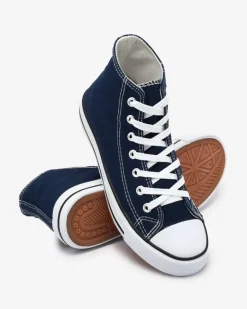 Best Granatowe damskie wysokie trampki Elavvi Trampki