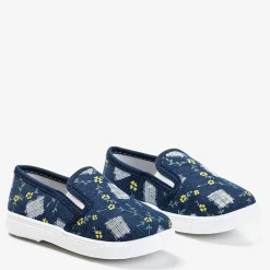 New Granatowe dziecięce tenisówki slip - on Inga Dziewczęce