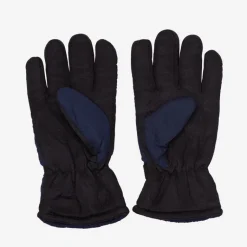 Sale Granatowe ocieplane rękawice męskie z regulacją w nadgarstku Rękawiczki