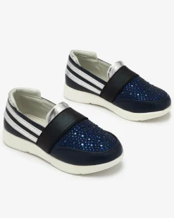 Discount Granatowo - czarne dziecięce tenisówki slip - on Ciarala Dziewczęce