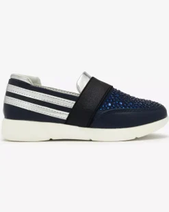 Discount Granatowo - czarne dziecięce tenisówki slip - on Ciarala Dziewczęce