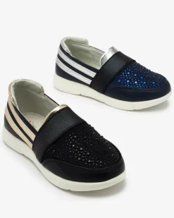 Discount Granatowo - czarne dziecięce tenisówki slip - on Ciarala Dziewczęce