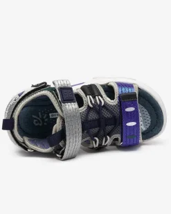 Discount Granatowo - szare dziecięce sandałki na rzepy Meteris Chłopięce