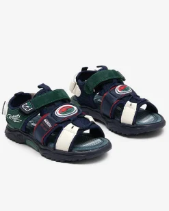Granatowo-zielone chłopięce sandały na rzepy Roserro Chłopięce