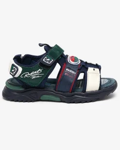 Granatowo-zielone chłopięce sandały na rzepy Roserro Chłopięce