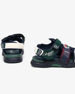 Granatowo-zielone chłopięce sandały na rzepy Roserro Chłopięce