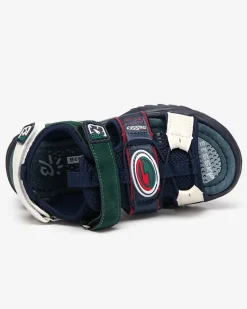 Granatowo-zielone chłopięce sandały na rzepy Roserro Chłopięce