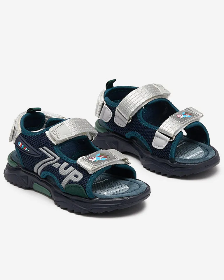 Hot Granatowo-zielone sandały dziecięce Doniso Chłopięce