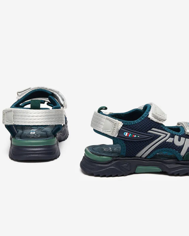 Hot Granatowo-zielone sandały dziecięce Doniso Chłopięce