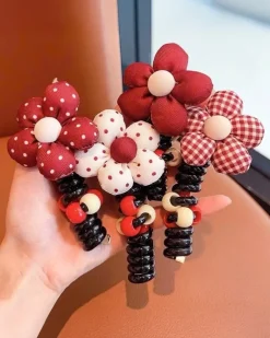 Best Gumka do włosów sprężynka z kwiatuszkiem Blossom Coil Damskie Dziewczęce|Akcesoria Do Włosów