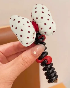Hot Gumka do włosów sprężynka z kokardką Ribbon Coil Damskie Dziewczęce|Akcesoria Do Włosów