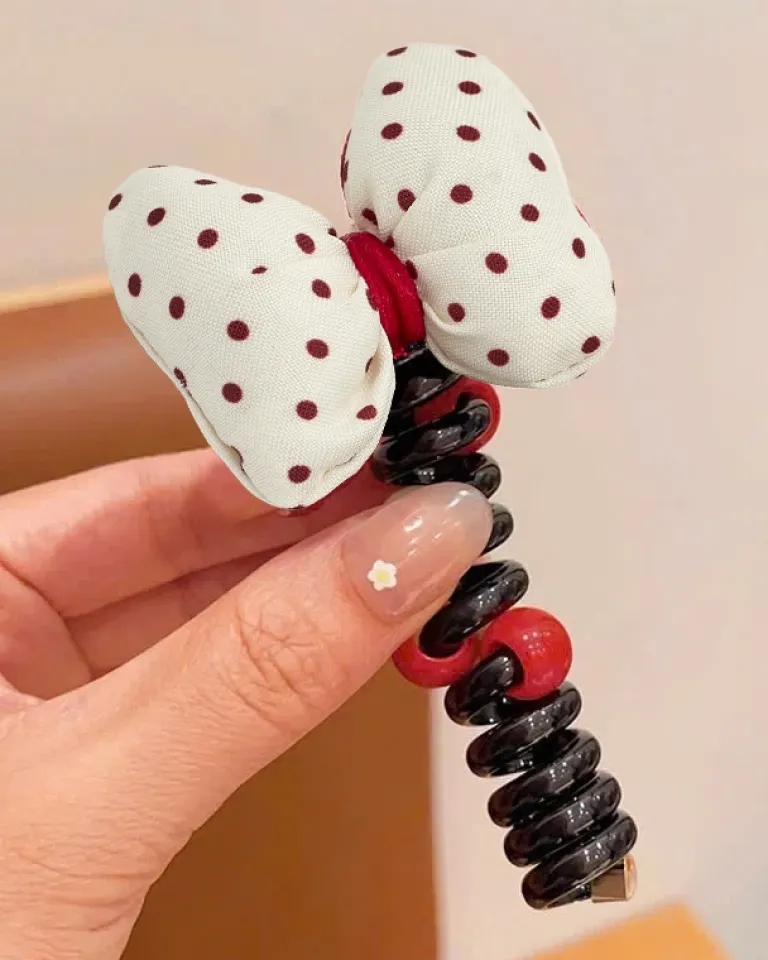 Hot Gumka do włosów sprężynka z kokardką Ribbon Coil Damskie Dziewczęce|Akcesoria Do Włosów