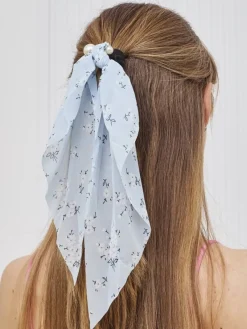 Outlet Gumka do włosów ze wstążką w kwiatuszki i perełkami Perlissa Damskie Akcesoria Do Włosów