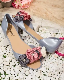 Discount Gumowe baleriny z kwiatem Koddies Meliski|Baleriny Klasyczne