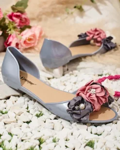 Discount Gumowe baleriny z kwiatem Koddies Meliski|Baleriny Klasyczne