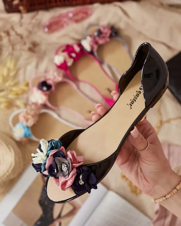 New Gumowe baleriny z kwiatem Koddies Buty Na Wielkie Wyjście|Meliski