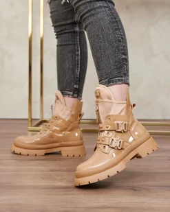 Best Jasnobrązowe damskie botki workery Hennobs Workery|Botki Bez Ocieplenia