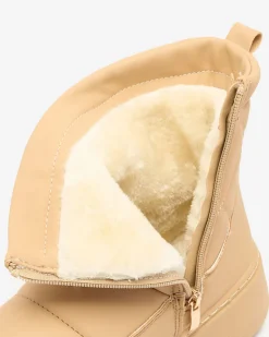 Best Jasnobrązowe damskie botki a'la śniegowce Kacecica Śniegowce|Botki Z Delikatnym Ociepleniem
